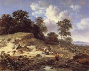 Jan Wijnants A Track by a Dune,with Peasants and a Horseman china oil painting reproduction